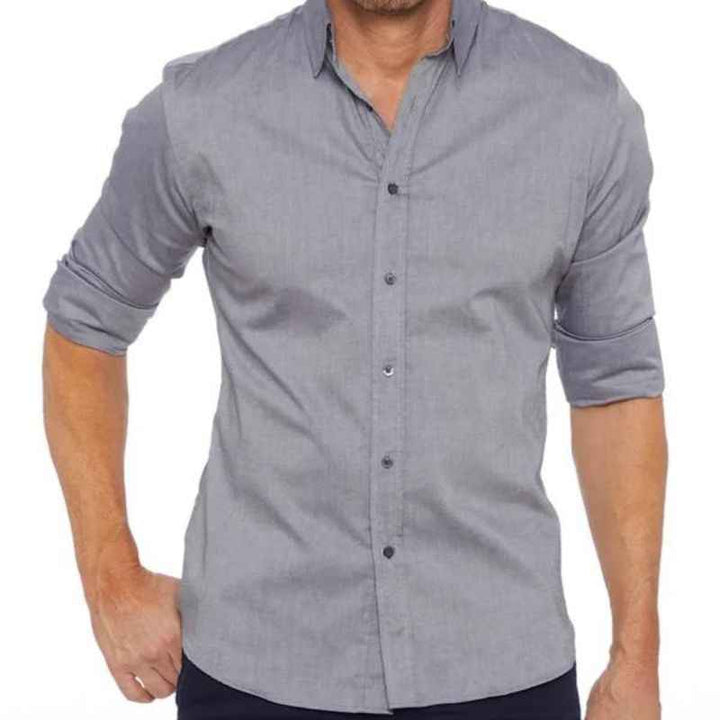 Men's Long Sleeve Shirt – Tailored Fit – Breathable Cotton – Casual or Formal Wear