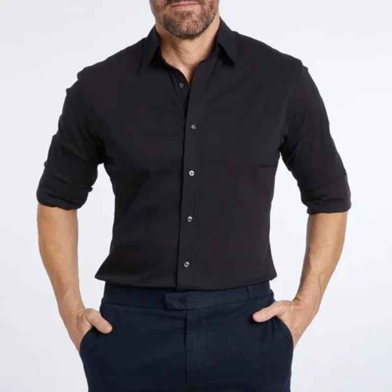 Men's Long Sleeve Shirt – Tailored Fit – Breathable Cotton – Casual or Formal Wear