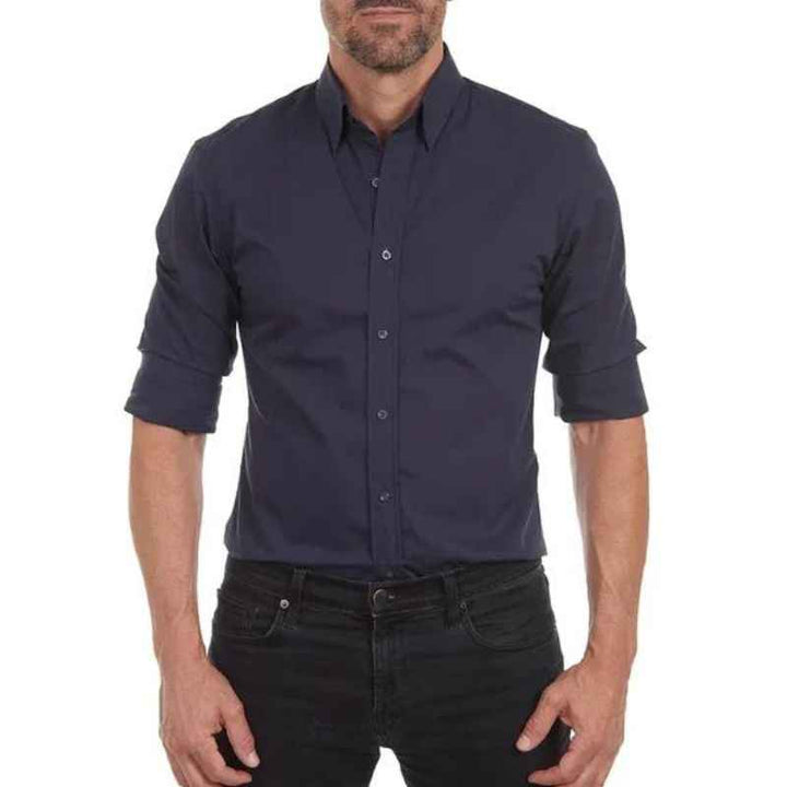 Men's Long Sleeve Shirt – Tailored Fit – Breathable Cotton – Casual or Formal Wear