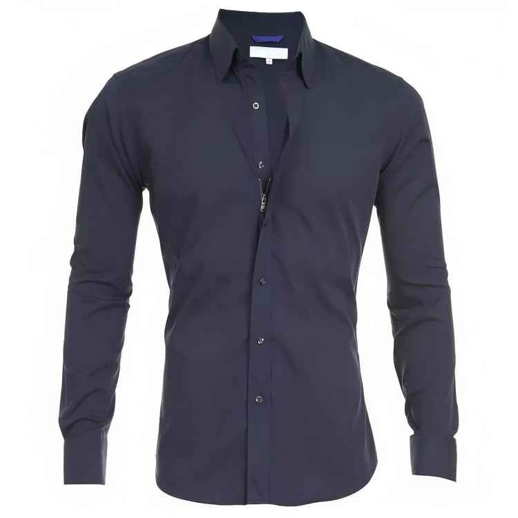 Men's Long Sleeve Shirt – Tailored Fit – Breathable Cotton – Casual or Formal Wear