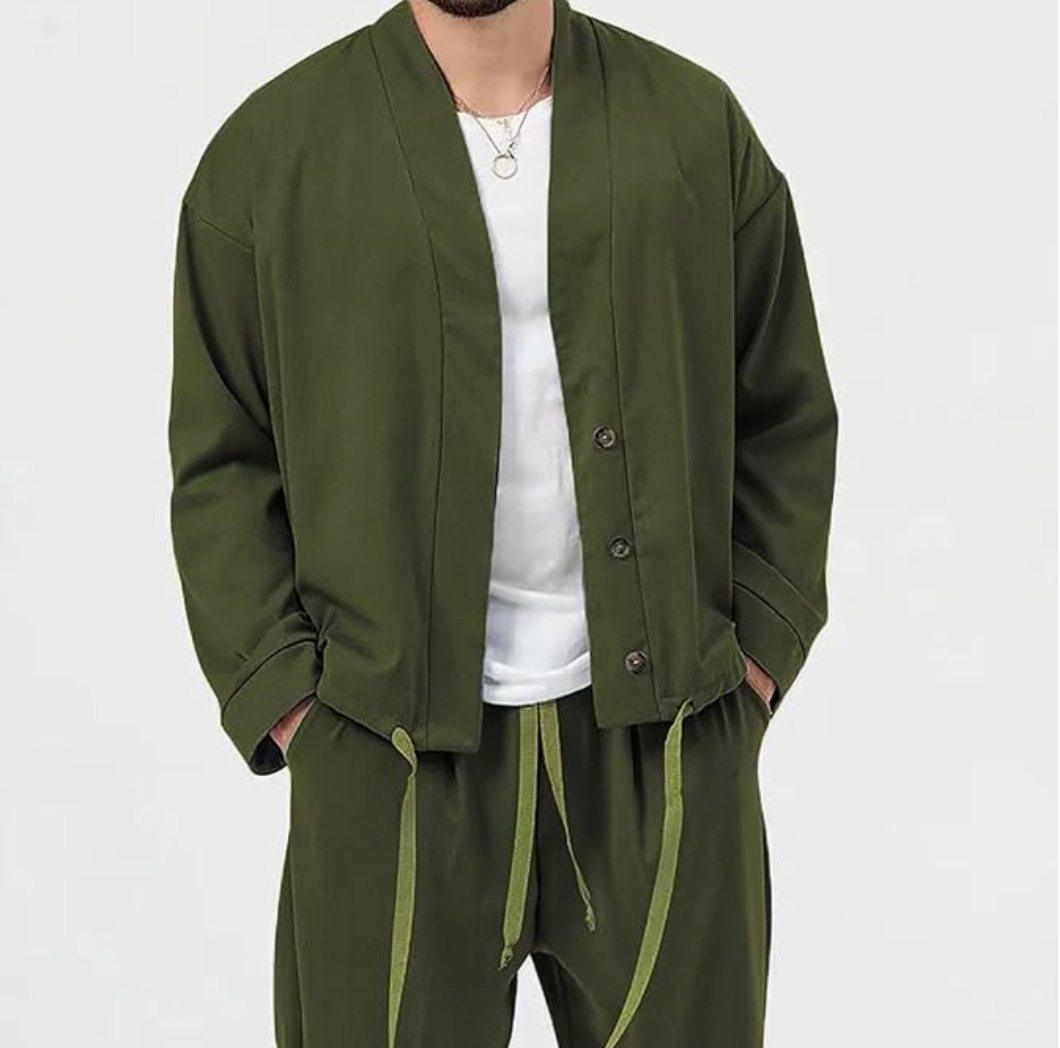 Men's Long Sleeve Tracksuit Set - 2-Piece Athletic Outfit