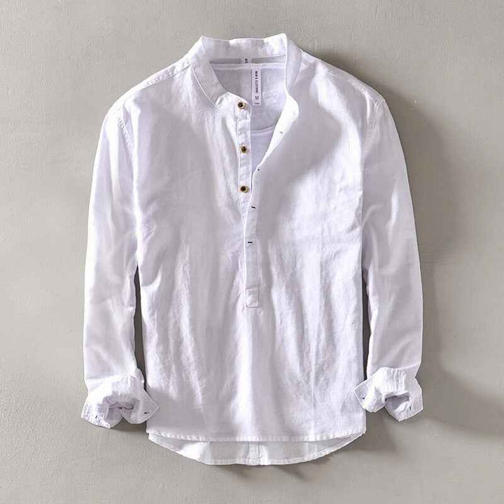 Men's Low Collar Asahi Shirt White