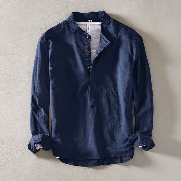 Men's Low Collar Asahi Shirt Navy