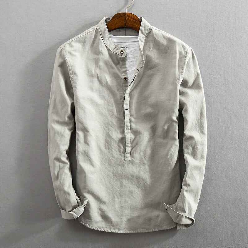 Men's Low Collar Asahi Shirt Grey