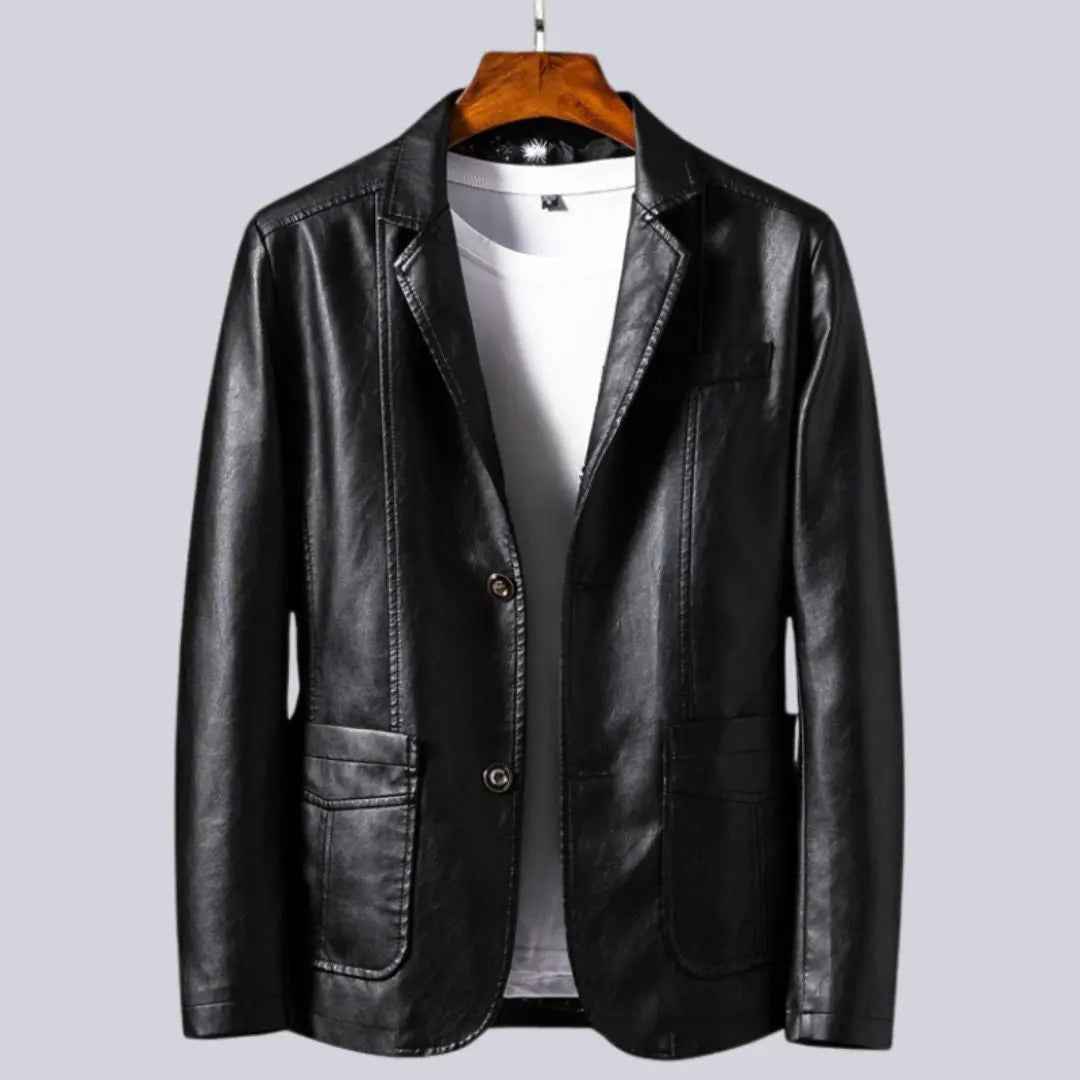 Men's Luxe Leather Jacket Black