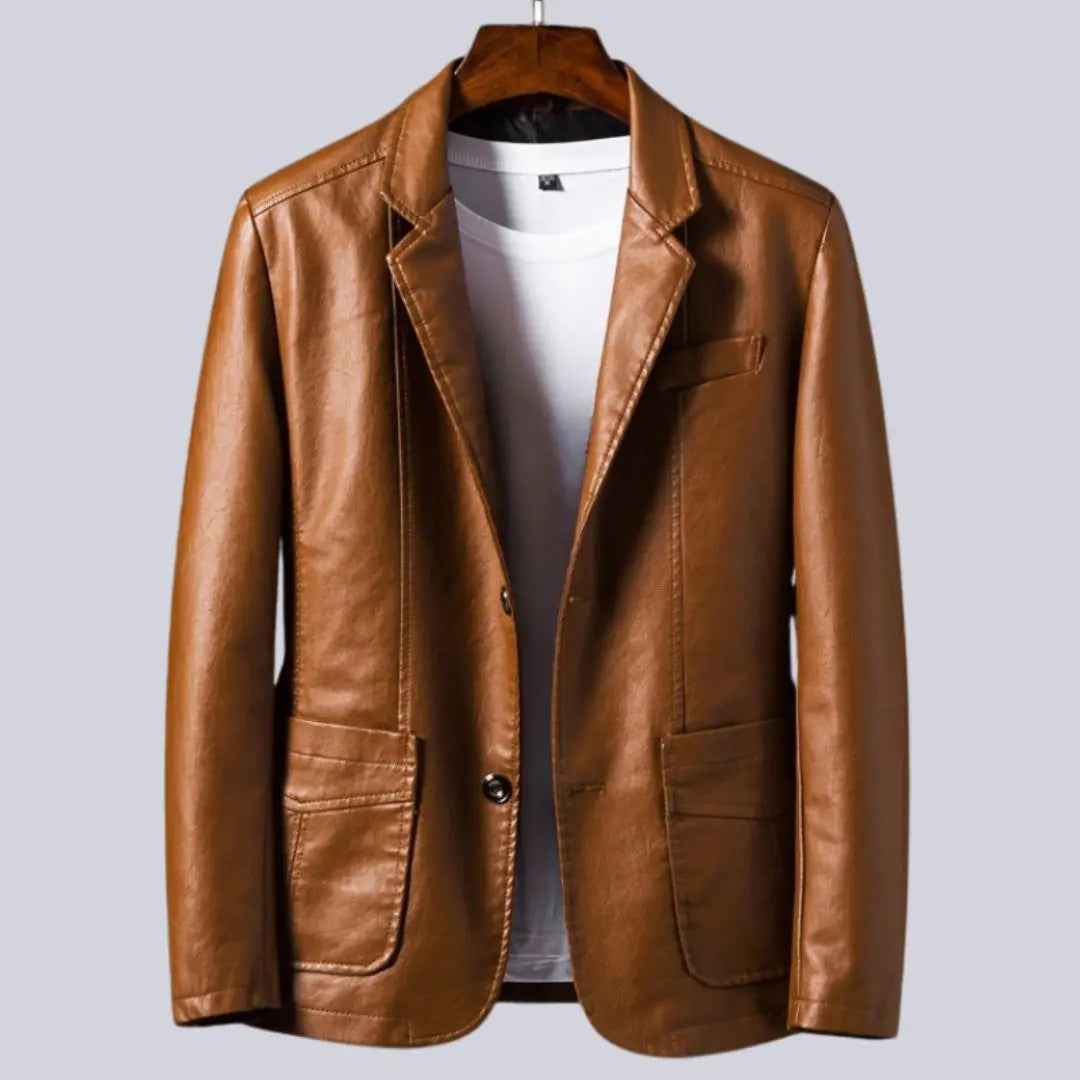 Men's Luxe Leather Jacket Brown