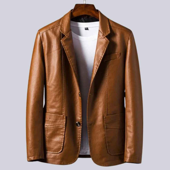 Men's Luxe Leather Jacket Brown