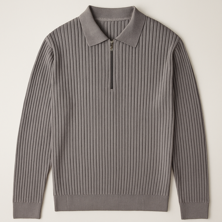Men's Luxe Zip Sweater Gray