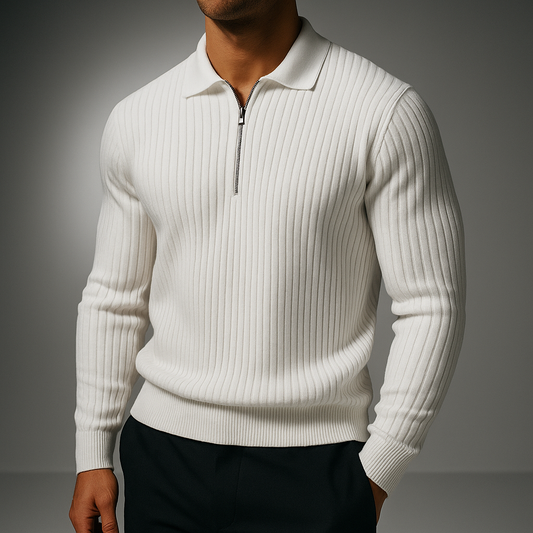 Men's Cotton Blend Quarter-zip Sweater Winter Essential