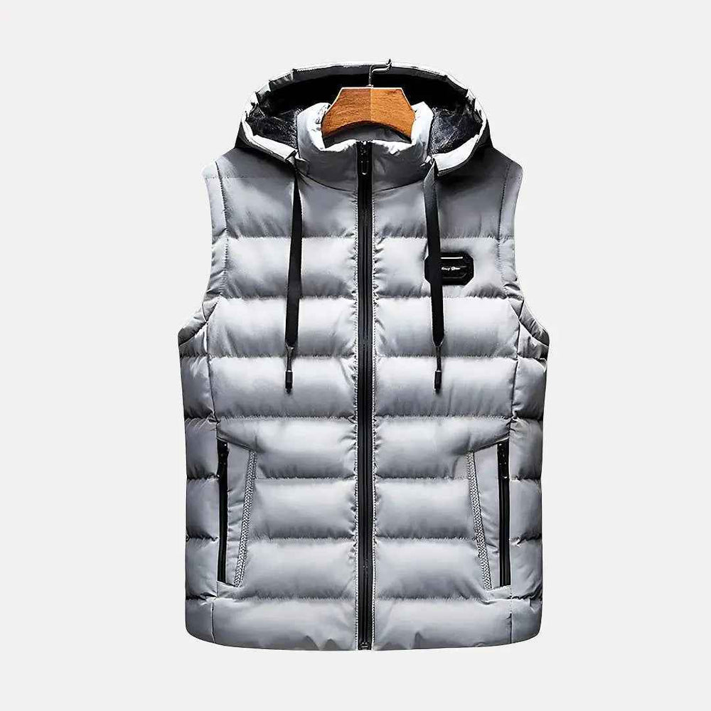 Men's Luxury Hooded Vest White