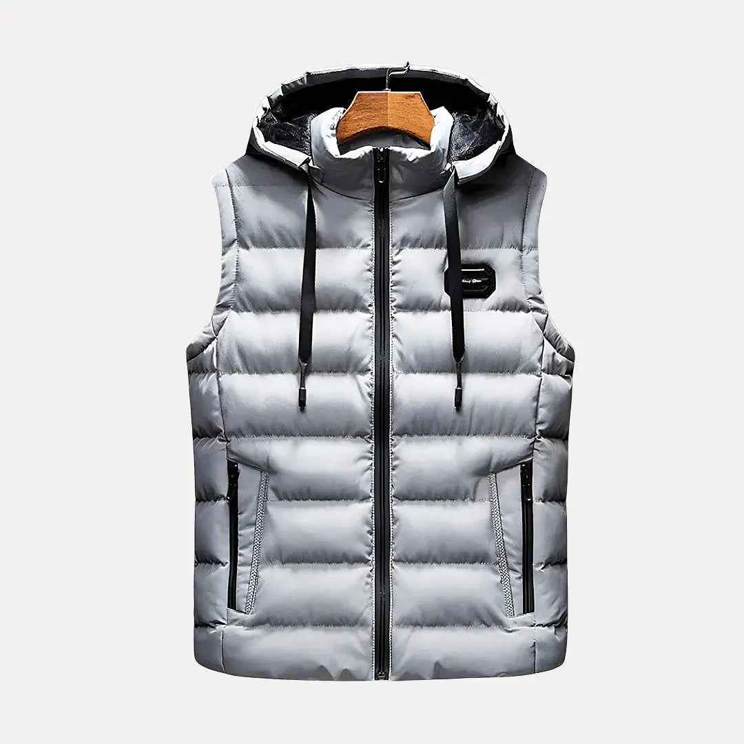 Men's Luxury Hooded Vest White