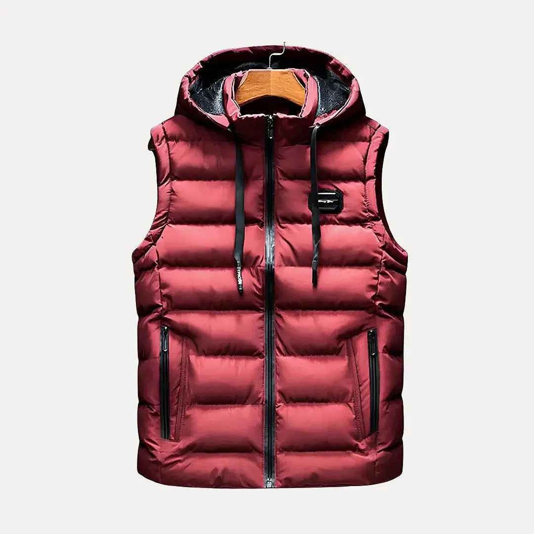 Men's Luxury Hooded Vest Red