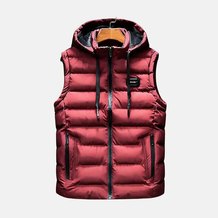 Men's Luxury Hooded Vest Red
