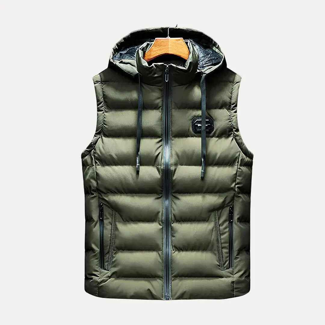 Men's Luxury Hooded Vest Green