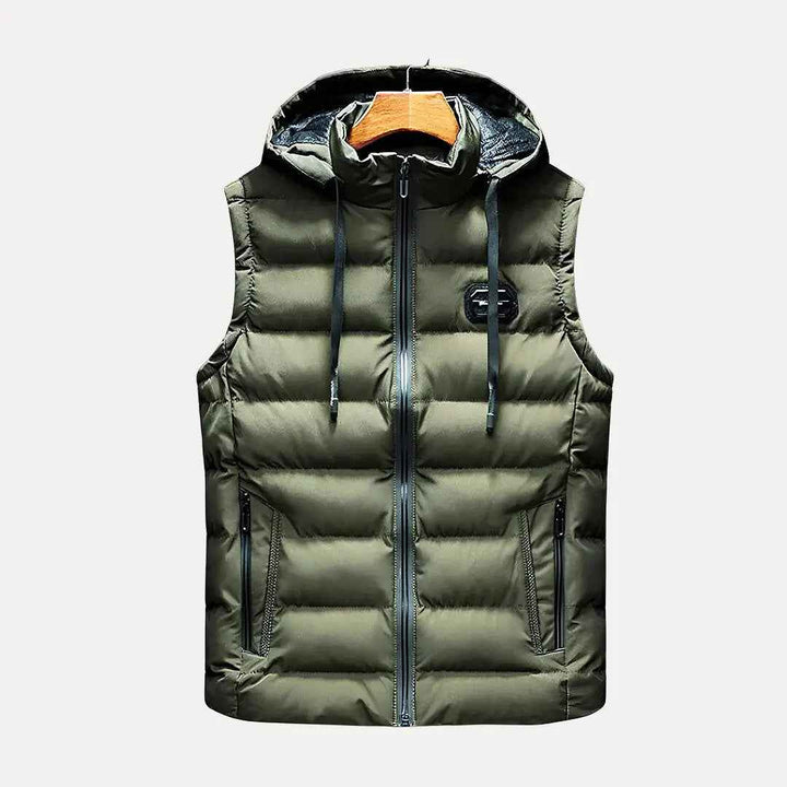 Men's Luxury Hooded Vest Green