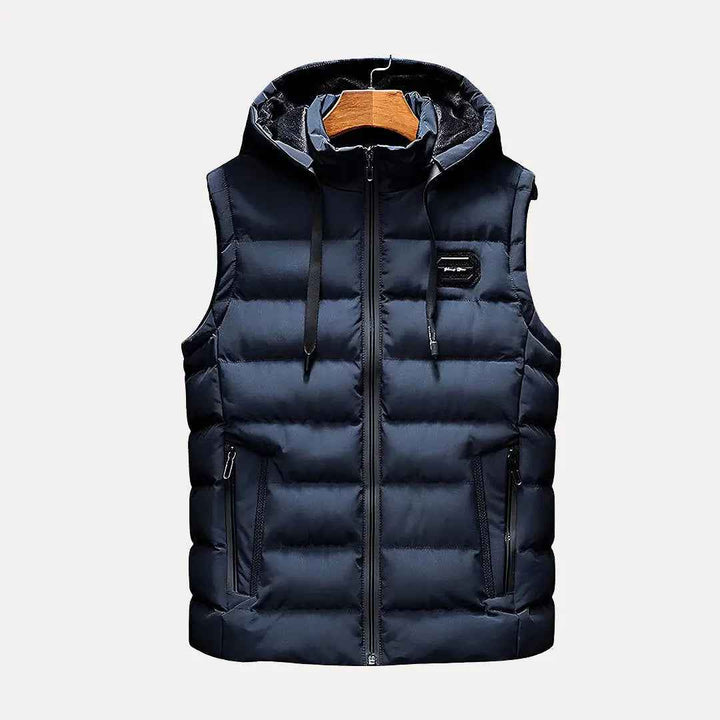 Men's Luxury Hooded Vest Blue