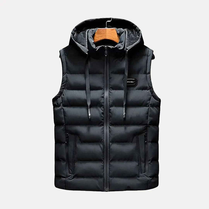 Men's Luxury Hooded Vest Black