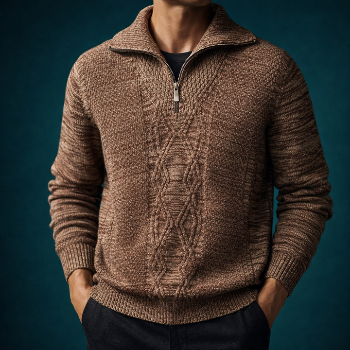 Men's Merino Monaco Sweater Walnut Brown