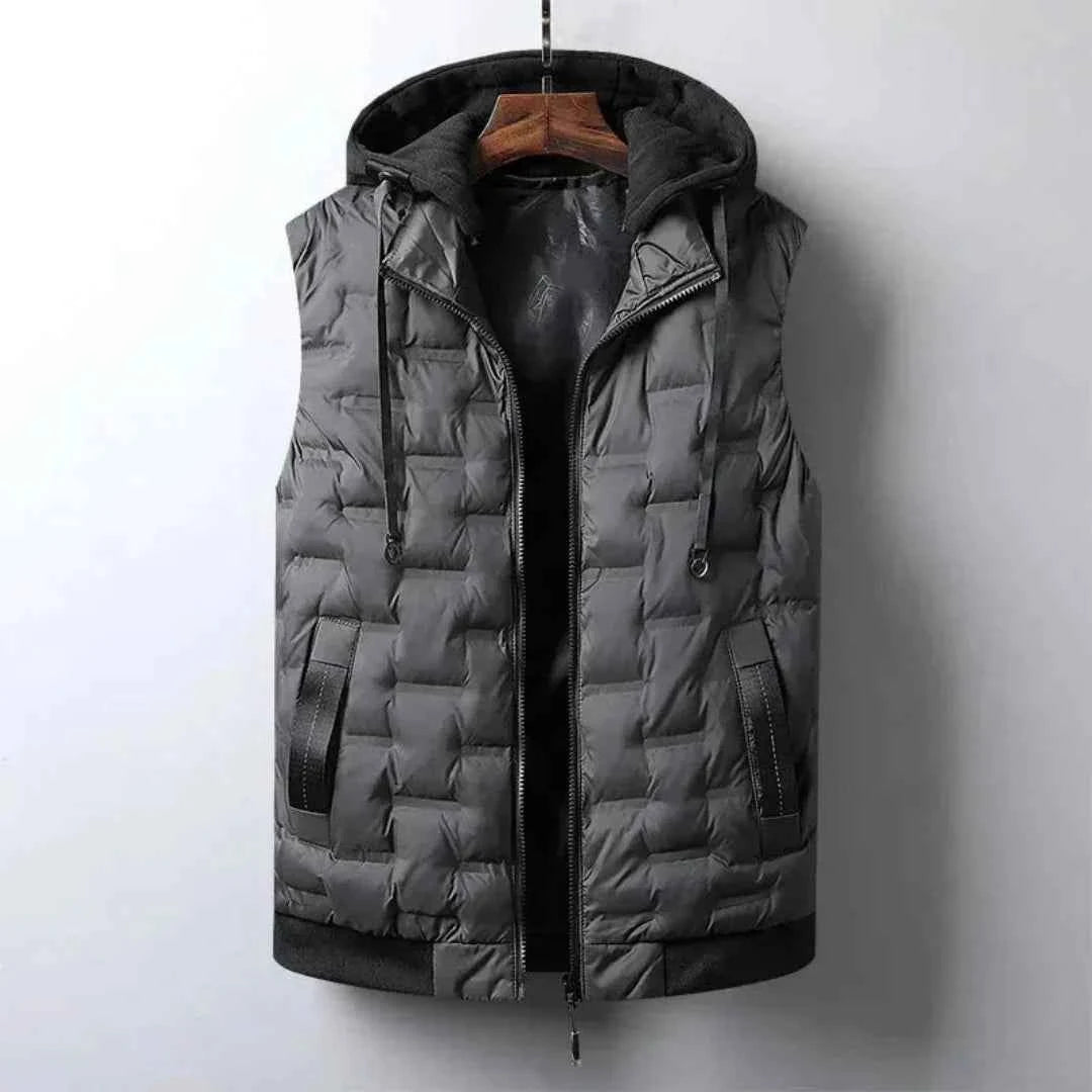Men's Mica Hooded Puffer Vest - Stylish and Warm Outerwear Gray
