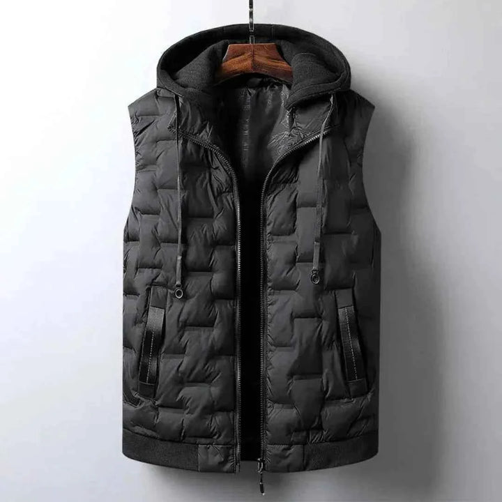 Men's Mica Hooded Puffer Vest - Stylish and Warm Outerwear Charcoal