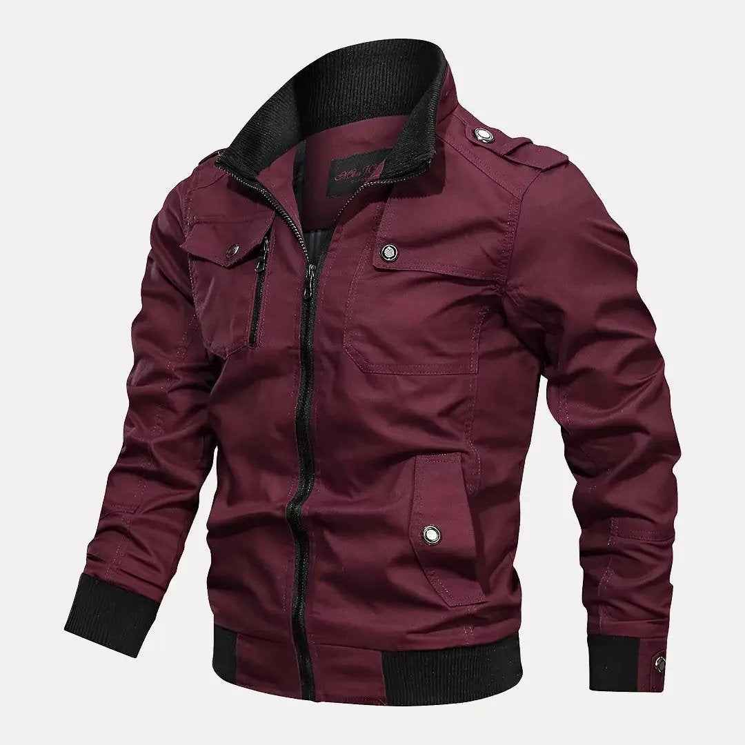 Men's Military Bomber Jacket Red
