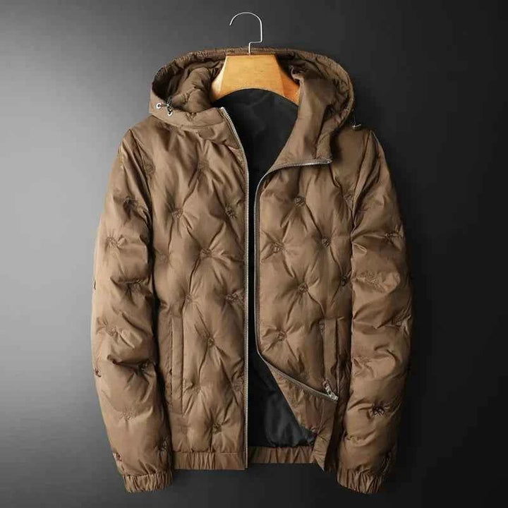 Men's Montclair Puffer Jacket - Warm, Lightweight, Stylish Winter Coat Mocha Brown