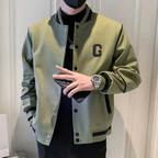 Men's Motorcycle Varsity Jacket Green
