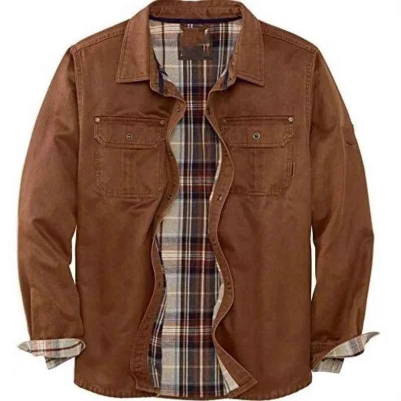 Men's Motorcycle Workwear Jacket for Independent Station Brown