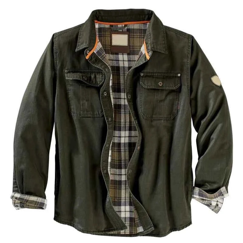 Men's Motorcycle Workwear Jacket for Independent Station Army Green
