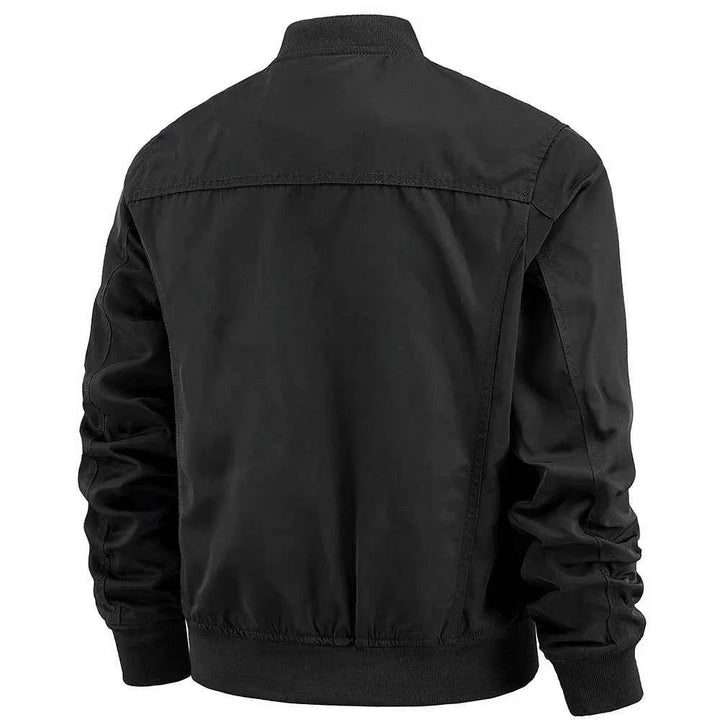 Men's Multi-Pocket Velcro Bomber Jacket - Regular Fit