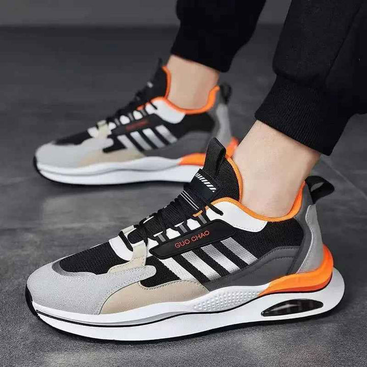 Men's Non-Slip Multicolored Sports Shoes with Laces - Casual Footwear