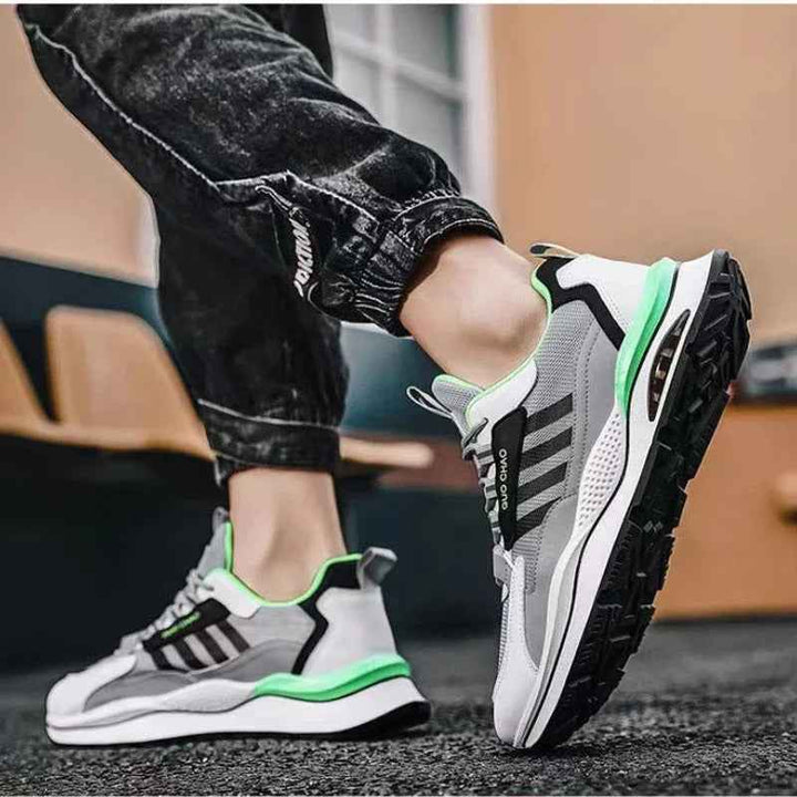 Men's Non-Slip Multicolored Sports Shoes with Laces - Casual Footwear