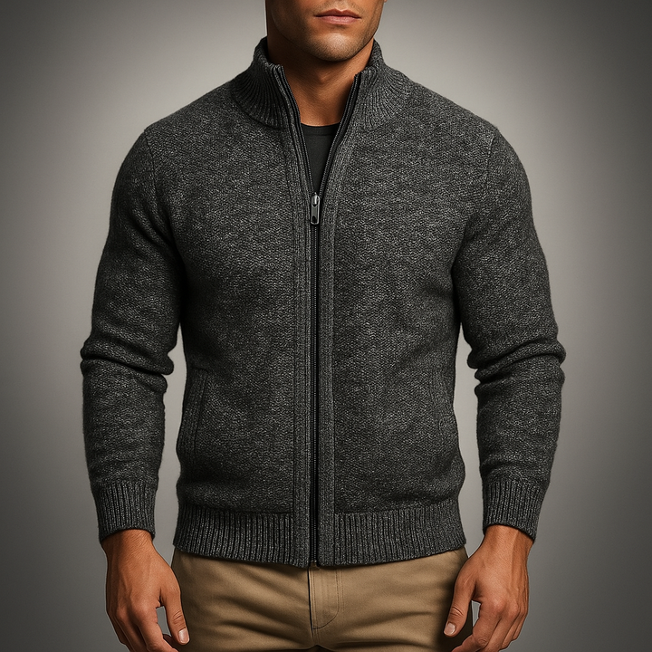 Men's Norfolk Zip Sweater Dark Gray