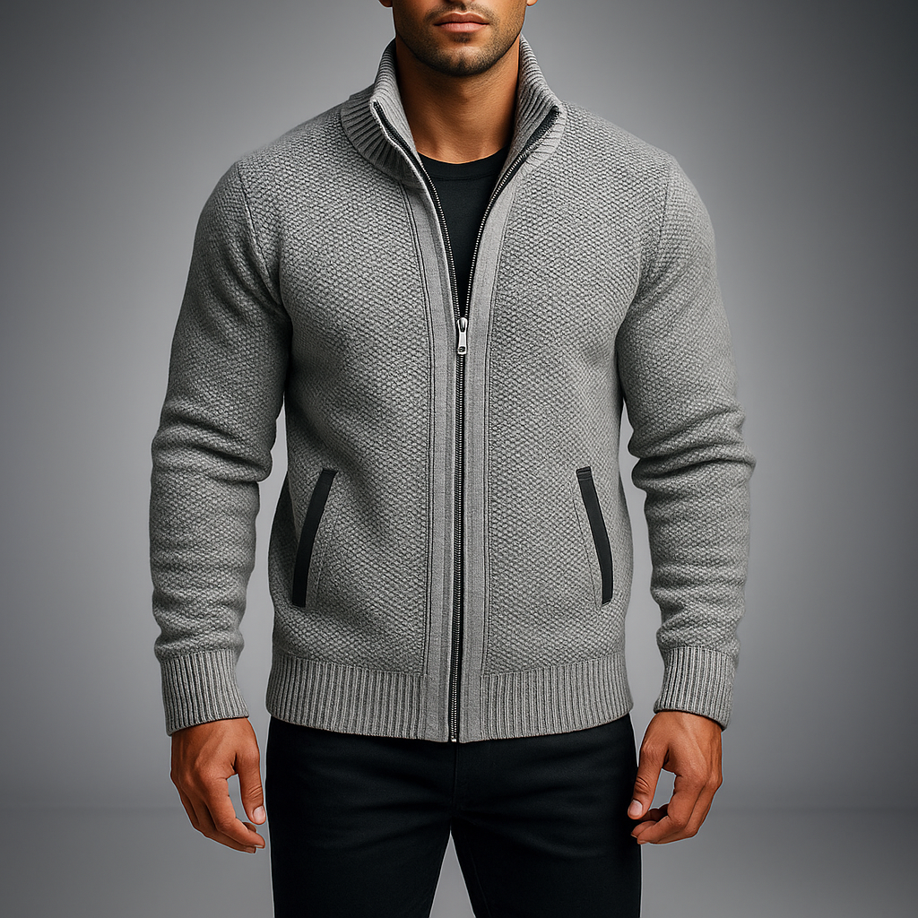 Men's Norfolk Zip Sweater Gray