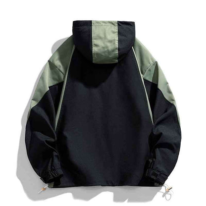 Men's Polyester Jacket Relaxed Fit Pockets Khaki Winter