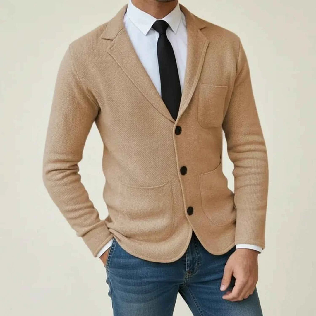 Men's Notch Lapel Blazer Jacket Khaki