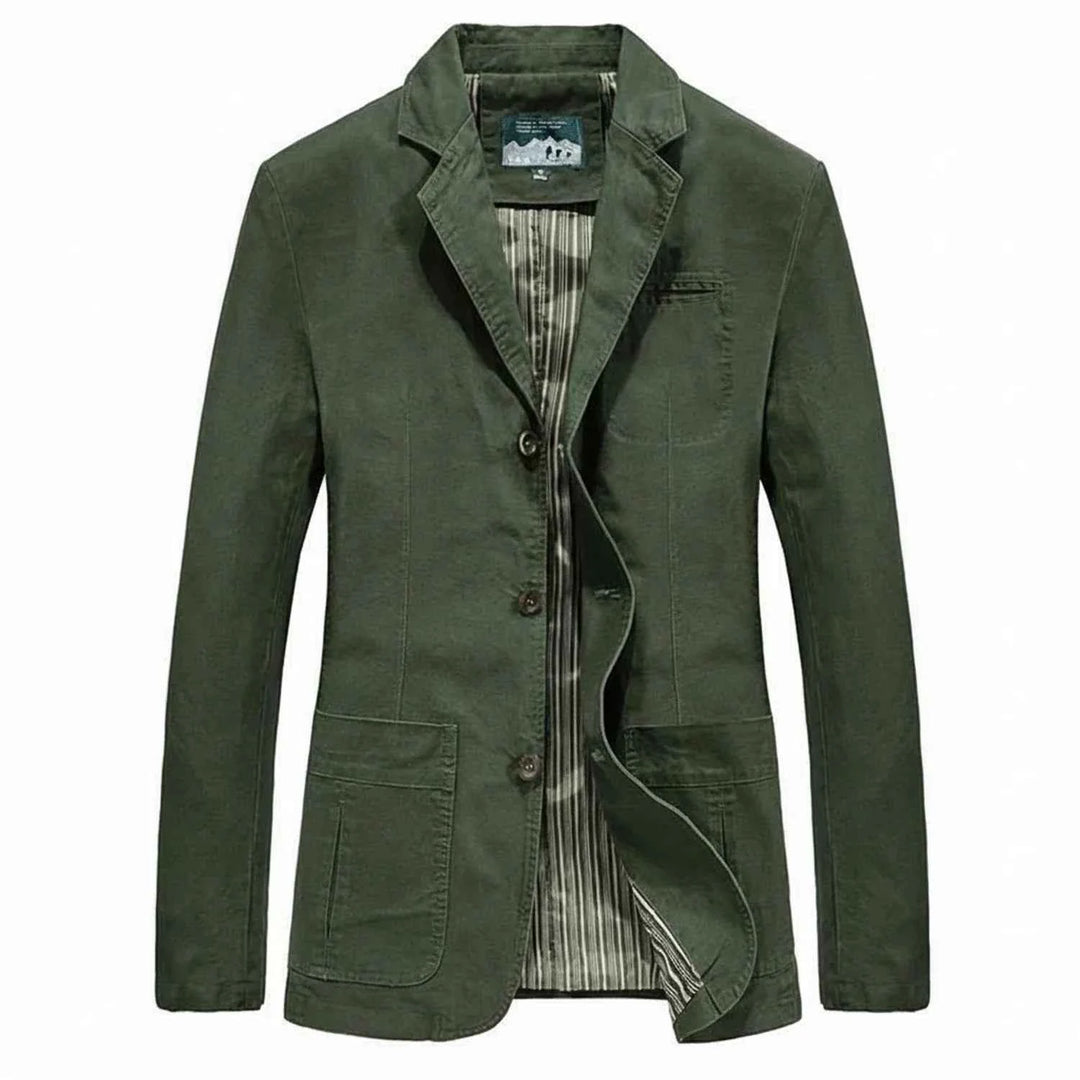 Men's Notch Lapel Blazer Jacket Army Green