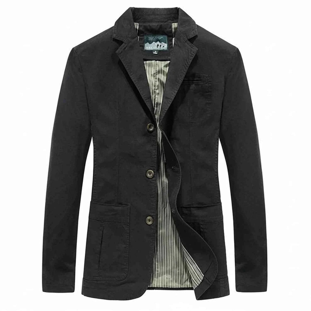 Men's Notch Lapel Blazer Jacket Black