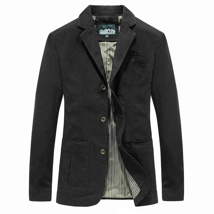 Men's Notch Lapel Blazer Jacket Black