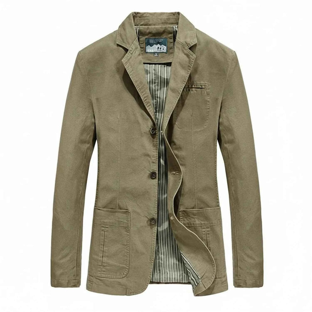 Men's Notch Lapel Blazer Jacket Khaki