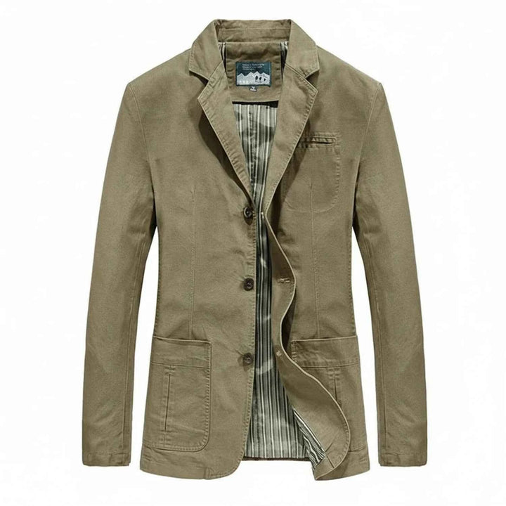 Men's Notch Lapel Blazer Jacket Khaki