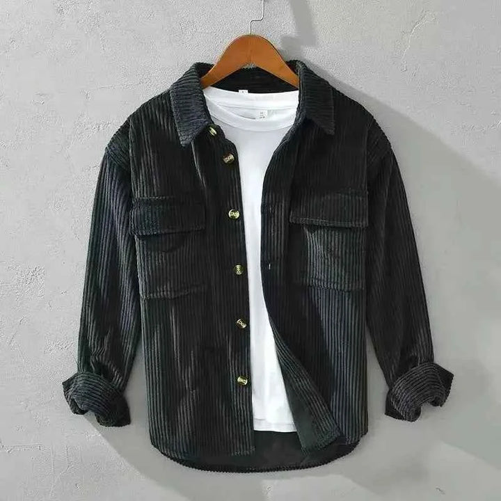 Men's Overshirt - Stylish Layering Essential Black
