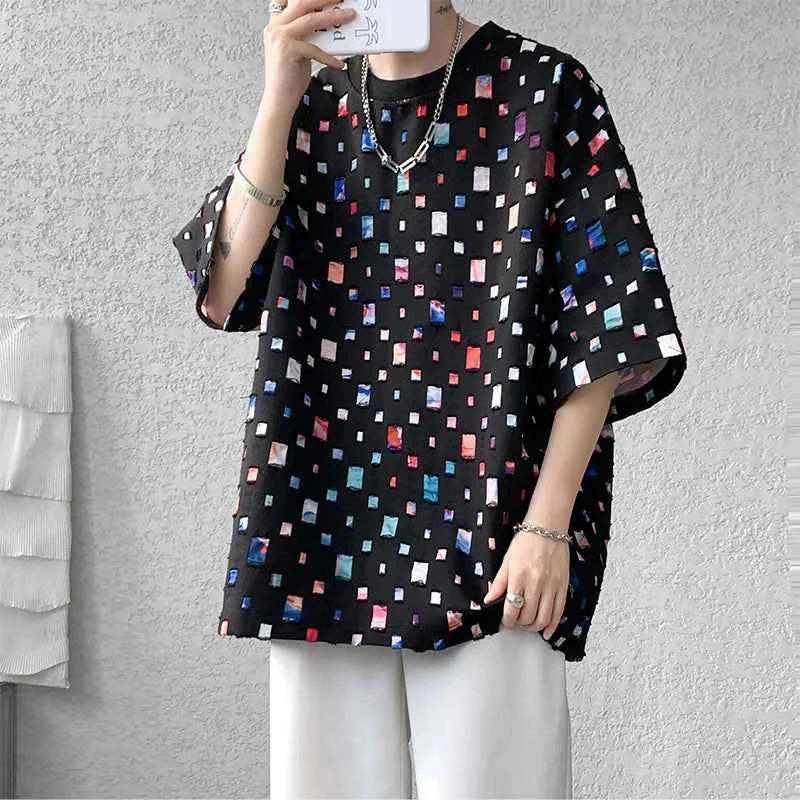 Men's Oversized Mosaic Shirt Black