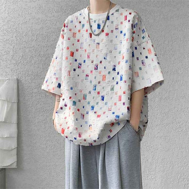 Men's Oversized Mosaic Shirt White