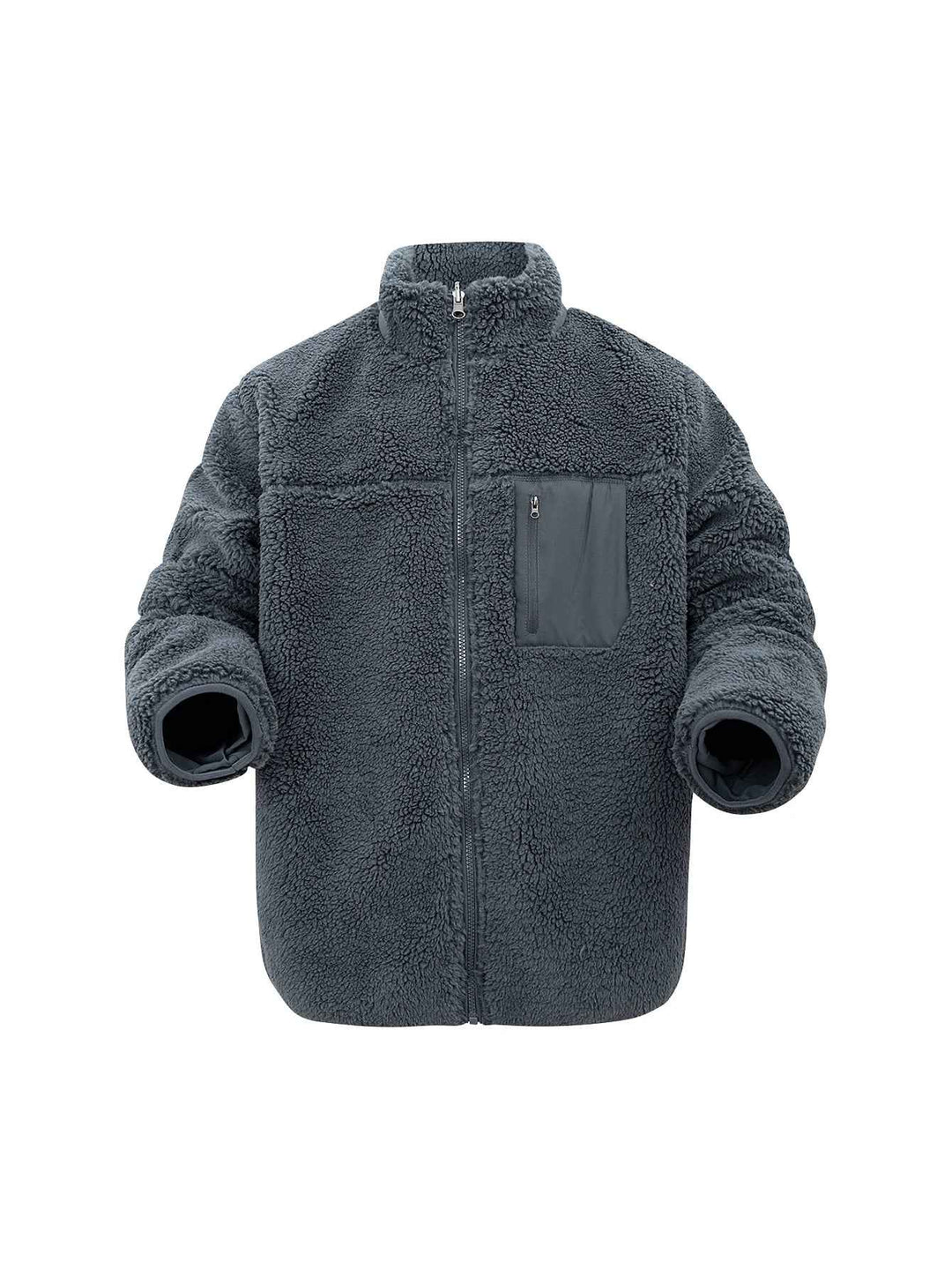 Men's Oversized Sherpa Fleece Jacket Gray
