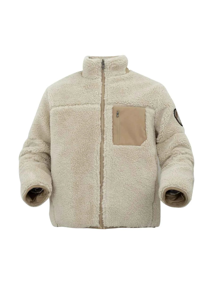 Men's Oversized Sherpa Fleece Jacket Khaki