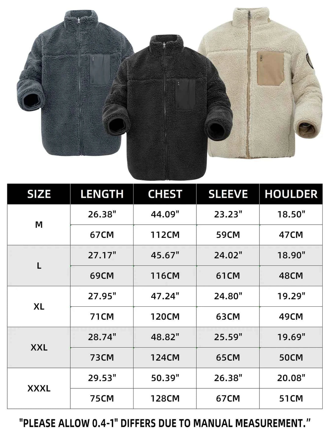 Men's Oversized Sherpa Fleece Jacket