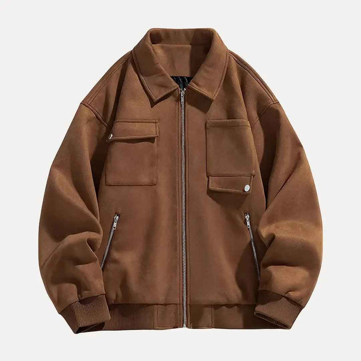 Men's Oversized Suede Jacket Caramel Latte
