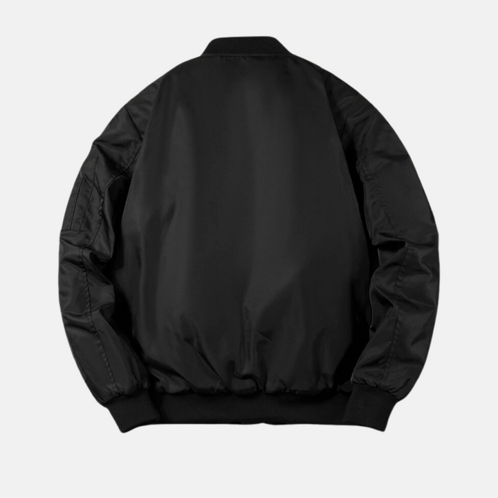 Men's Padded Bomber Jacket – Relaxed Fit with Ribbed Trims & Zippered Sleeve Pocket