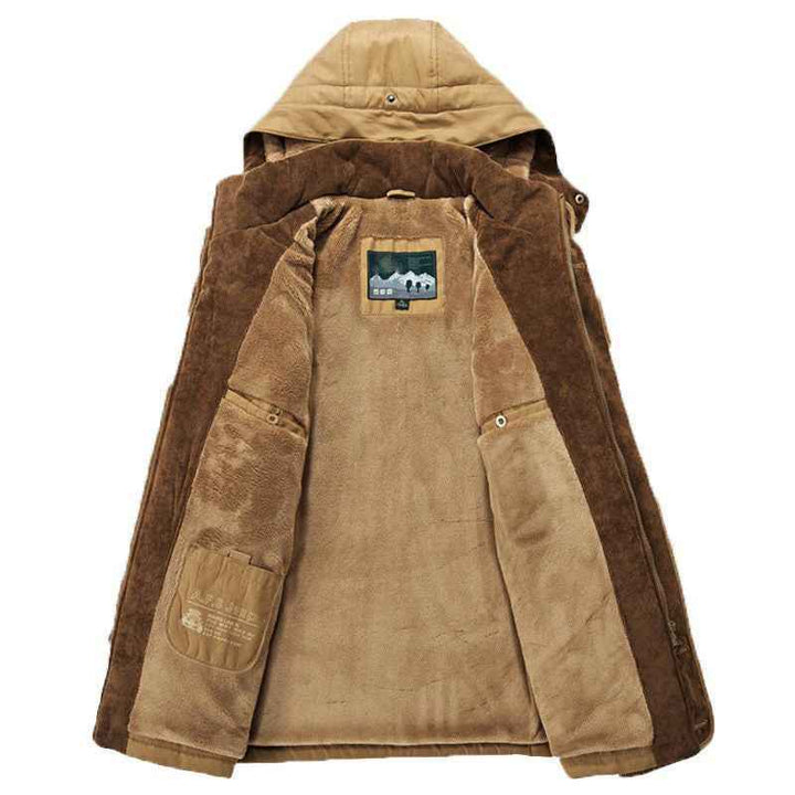 Men's Padded Hooded Winter Jacket with Multiple Pockets